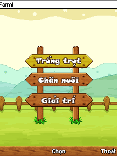 Menu chọn Trồng trọt, Chăn nuôi, Giải trí